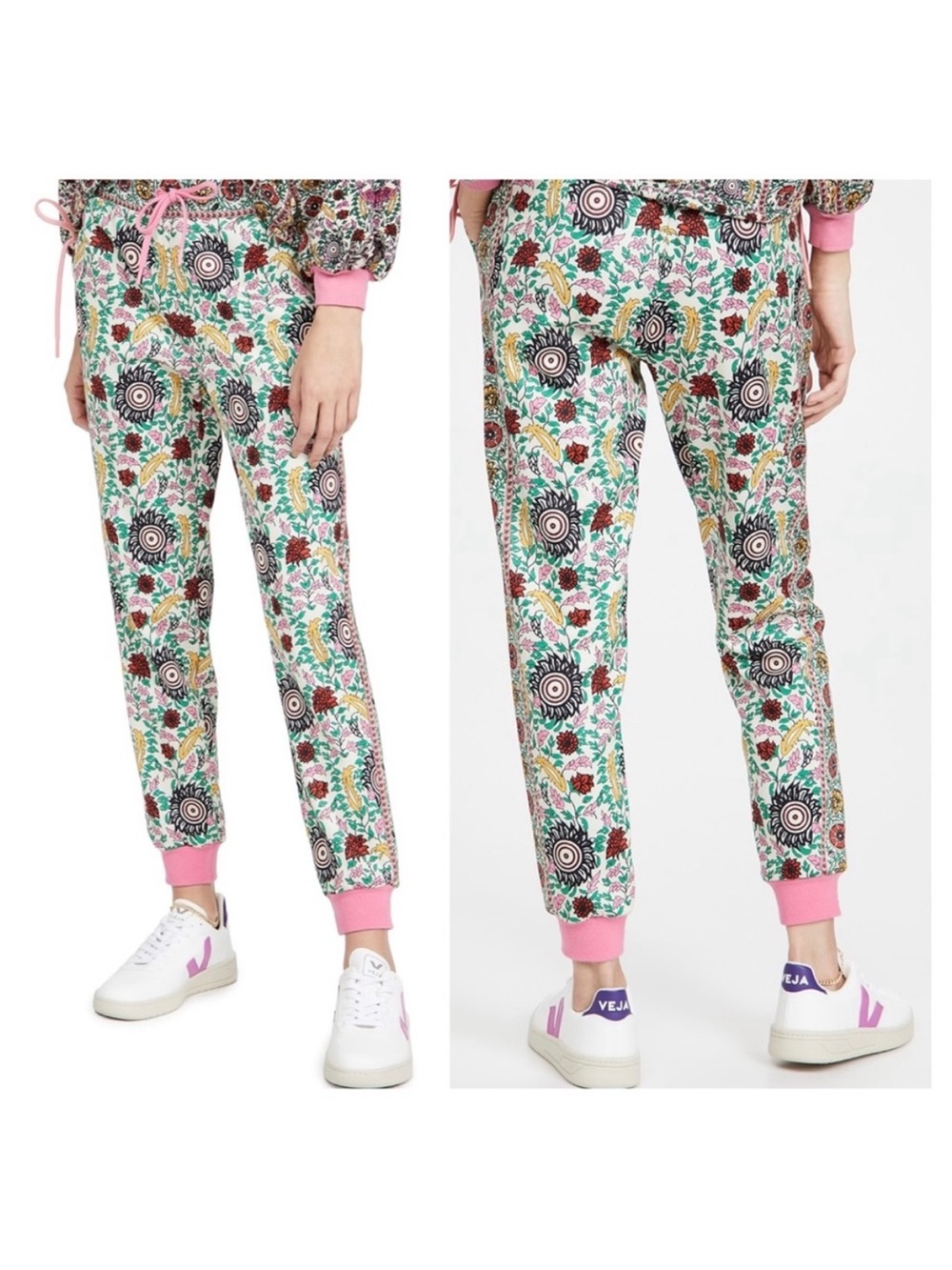 ALICE + OLIVIA Colorful NYC Floral Print Slim Jogger Pants New! Large MSRP $295